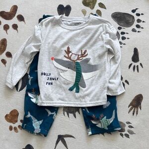 Carter's Gray and Blue Shark Pajama Set